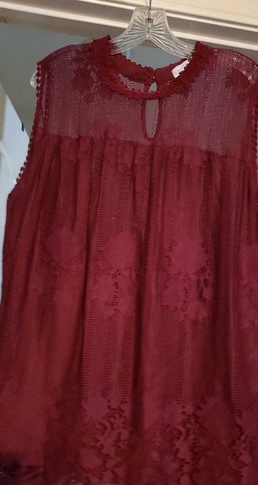 Red lace blouse